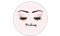 Modern logo for makeup artists. Eye icon with makeup